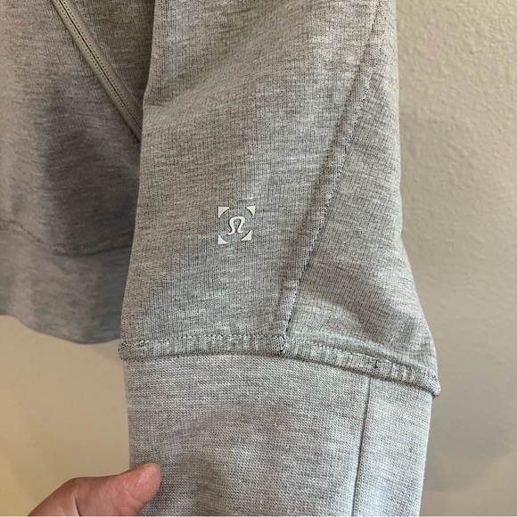 LULULEMON City Sweat Zip Hoodie Heathered Ultra Light Grey Size Large - Picture 9 of 12